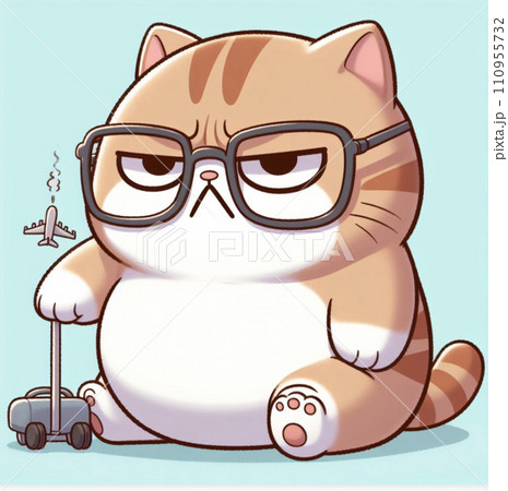 メガネをかけたねこ メガネをかけた猫のイラスト素材 [110955732] - PIXTA