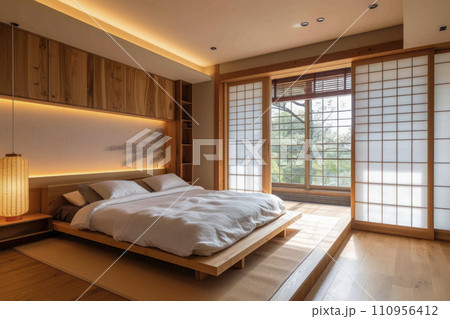 modern japandi bedroom style modern japandi bedroom style 110956412