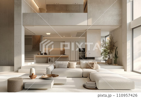 a white and grey living room 110957426