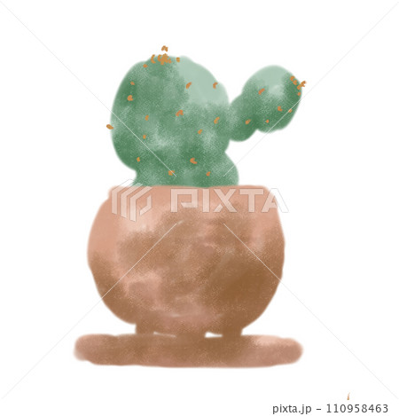 鉢植えサボテン水彩風 110958463