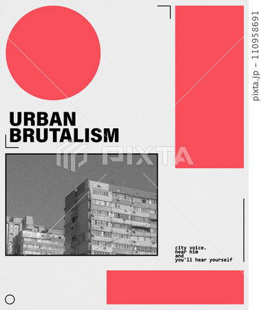 Impact of Brutalism on city landscapes, photography series on Brutalist architecture. 110958691