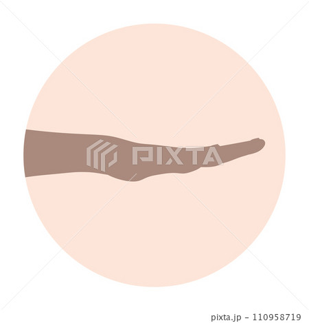 Silhouette of a hand with palm down. Vector illustration 110958719