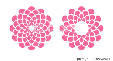 Abstract Flower Icons. Radial Circle Patterns. Design Elements Set. Vector Art. 110958984
