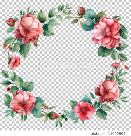 watercolor wedding elegant border isolated 110959034