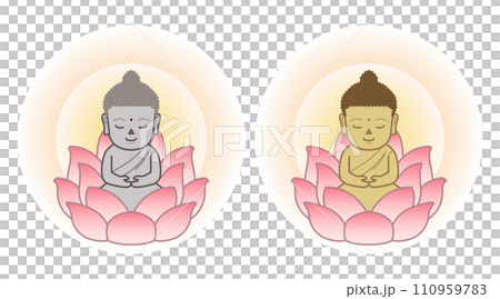 illustration of gold buddah and stone buddah illustration of gold buddah and stone buddah 110959783