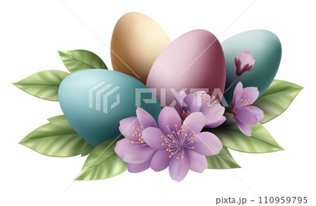 Easter Eggs Bird Wreath Spring Flower Easter Eggs Bird Wreath Spring Flower 110959795