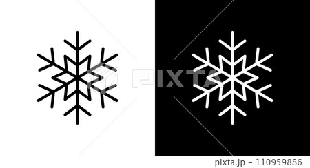 シンプルな雪の結晶アイコン シンプルな雪の結晶アイコン 110959886