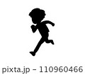 走る男の子のシルエット 110960466