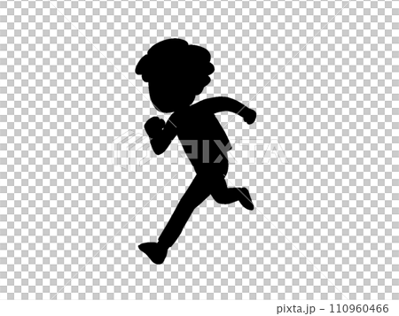 跑步的男孩剪影 跑步的男孩剪影 110960466