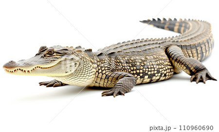 Isolated alligator on white background, high quality image for design and education Isolated alligator on white background, high quality image for design and education 110960690