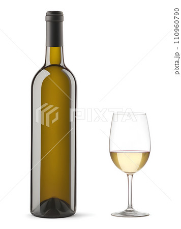 ワインボトルとワイングラス「AI生成画像」 110960790