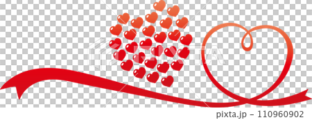 many hearts and big heart ribbon many hearts and big heart ribbon 110960902