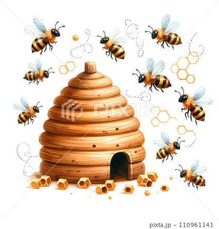 vector illustration of a honey bee 110961141