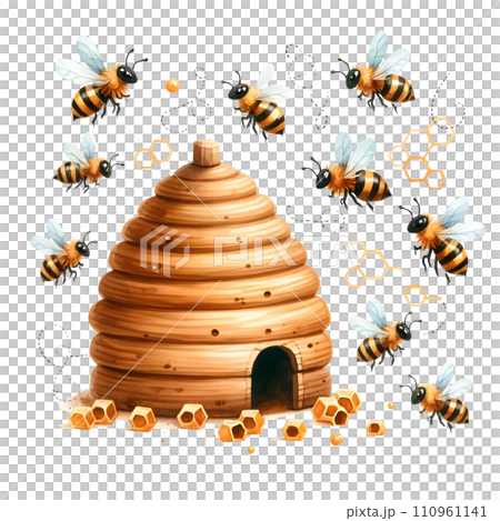 vector illustration of a honey bee 110961141