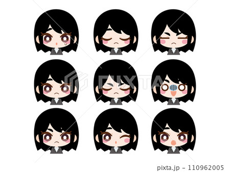 笑う会社員女性 イラストセット 笑う会社員女性 イラストセット 110962005