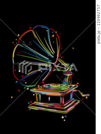 Vintage gramophone vector drawing Vintage gramophone vector drawing 110962757