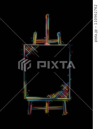 Easel and canvas sketch Easel and canvas sketch 110962762