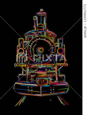 Steam engine, vintage locomotive vector Steam engine, vintage locomotive vector 110962771