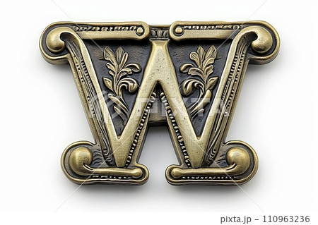 Bold letter  w  isolated on clean white background for design and typography concepts 110963236