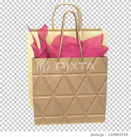 The Gold shopping bag for market or Advertising concept 3d rendering. The Gold shopping bag for market or Advertising concept 3d rendering. 110963539