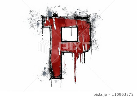 Bold capital letter p on clean white background for design and typography projects Bold capital letter p on clean white background for design and typography projects 110963575