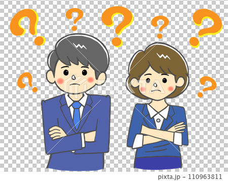 なんでだろう?疑問だらけの会社員ペア なんでだろう?疑問だらけの会社員ペア 110963811