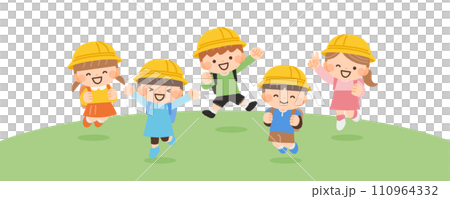 兒童跳躍的插圖素材 兒童跳躍的插圖素材 110964332