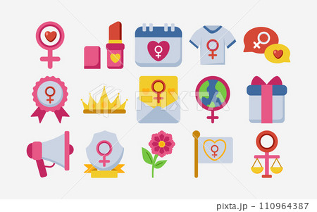 International women's day vector element set International women's day vector element set 110964387