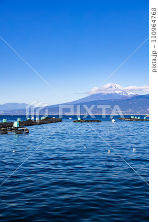 西浦湾から望む美しい富士山の景色 110964768