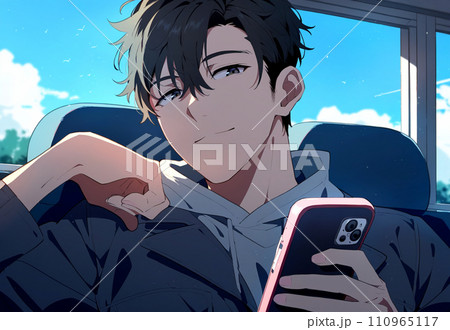 スマホを見る男性 110965117