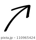 手描きの上昇矢印黒 110965424