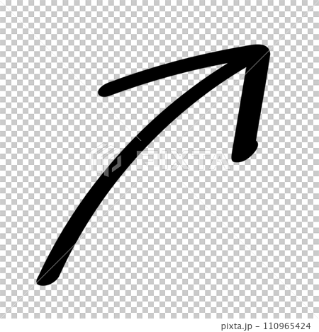 手描きの上昇矢印黒 手描きの上昇矢印黒 110965424