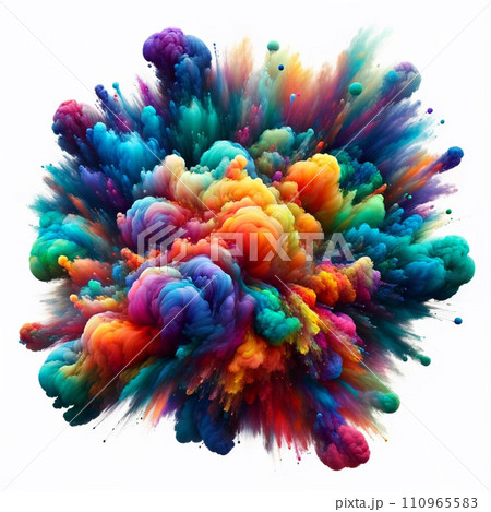 vibrant psychedelic color splash with vivid swirling colors isolated on a white background resembling a burst of wild dreamlike hues vibrant psychedelic color splash with vivid swirling colors isolated on a white background resembling a burst of wild dreamlike hues 110965583