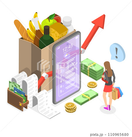 3D Isometric Flat Vector Illustration of Inflation. Item 3 3D Isometric Flat Vector Illustration of Inflation. Item 3 110965680