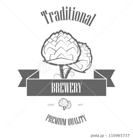 Set of Two-color Beer Craft Badges.. Item 2 110965737