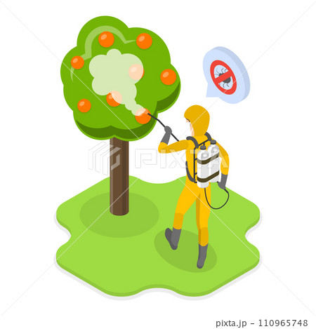 3D Isometric Flat Vector Illustration of Pest Control Service. Item 2 110965748