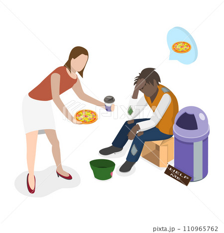 3D Isometric Flat Vector Illustration of Social Help. Item 2 3D Isometric Flat Vector Illustration of Social Help. Item 2 110965762