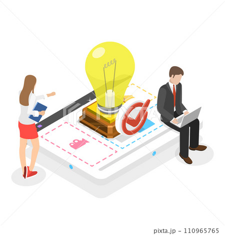 3D Isometric Flat Vector Illustration of Startup Ideas. Item 1 3D Isometric Flat Vector Illustration of Startup Ideas. Item 1 110965765