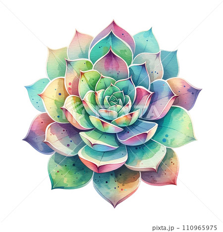 Beautiful Succulent watercolor clipart. - Stock Illustration [110965975] -  PIXTA
