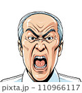 怒っている白髪の中年男性 (AI生成画像) 110966117