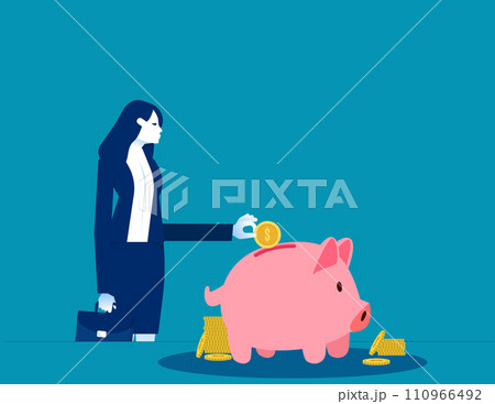 Money saving. Business generating vector illustration concept Money saving. Business generating vector illustration concept 110966492
