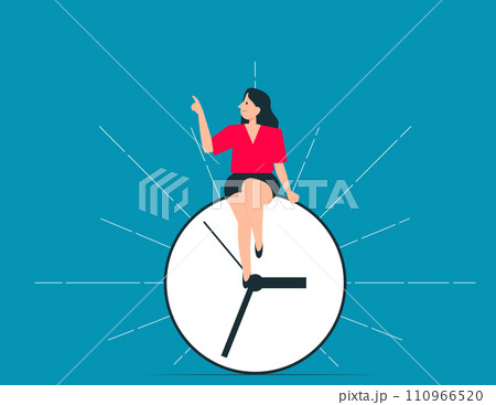 Women plan their schedule. Prioritise vector concept Women plan their schedule. Prioritise vector concept 110966520