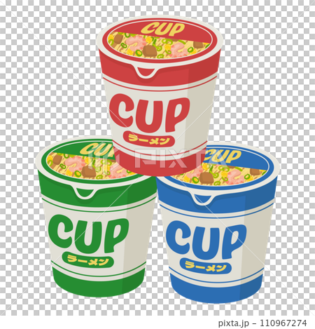 Illustration of cup ramen 110967274