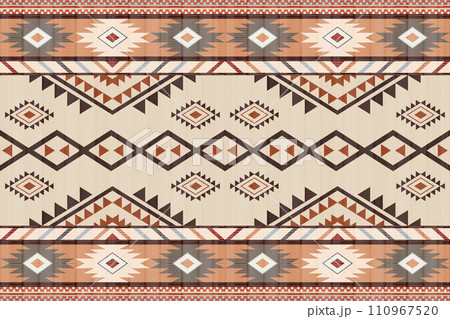Navajo tribal vector seamless pattern. Native American ornament. Ethnic South Western decor style. Boho geometric ornament. Vector seamless pattern. Mexican blanket, rug. Woven carpet illustration. Navajo tribal vector seamless pattern. Native American ornament. Ethnic South Western decor style. Boho geometric ornament. Vector seamless pattern. Mexican blanket, rug. Woven carpet illustration. 110967520