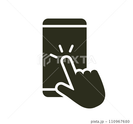 スマートフォンをタッチする指のアイコン 110967680