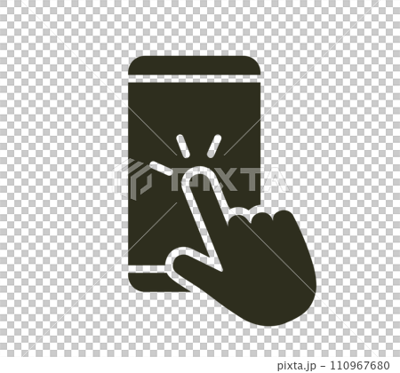 スマートフォンをタッチする指のアイコン 110967680