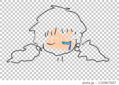 涙を流す女の子 110967887
