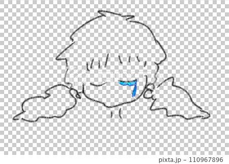 一個女孩流下了眼淚 110967896