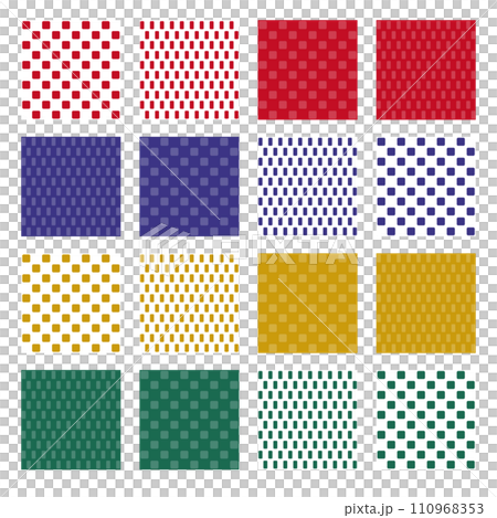 Seamless pattern with Japanese pattern design Set of different colors Checkered pattern Seamless pattern with Japanese pattern design Set of different colors Checkered pattern 110968353