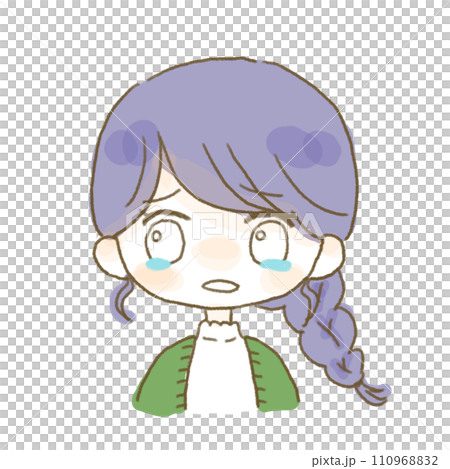 泣いている女性のイラスト 110968832